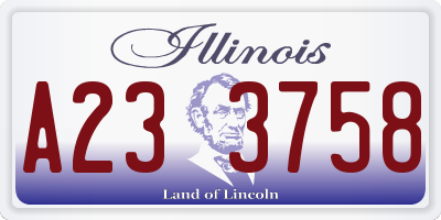 IL license plate A233758