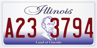 IL license plate A233794