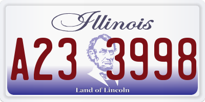 IL license plate A233998
