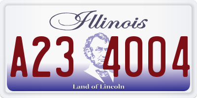 IL license plate A234004