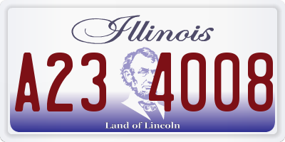 IL license plate A234008