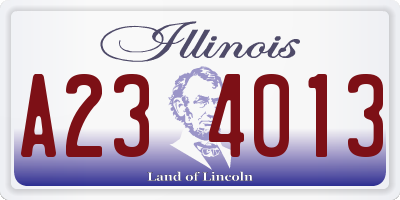 IL license plate A234013