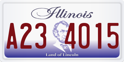 IL license plate A234015