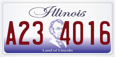 IL license plate A234016
