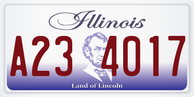 IL license plate A234017