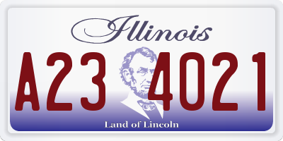 IL license plate A234021