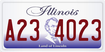 IL license plate A234023
