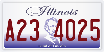 IL license plate A234025