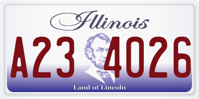IL license plate A234026