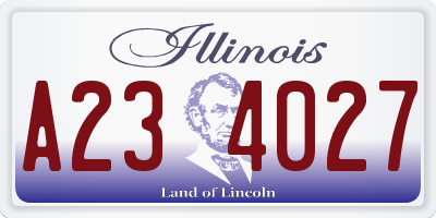 IL license plate A234027
