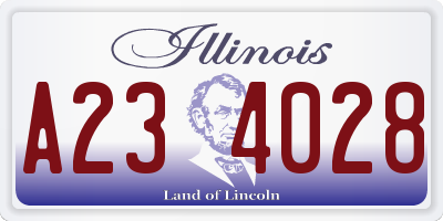 IL license plate A234028