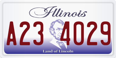 IL license plate A234029