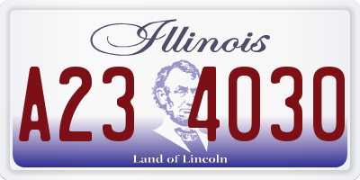IL license plate A234030
