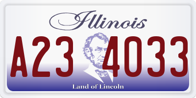 IL license plate A234033