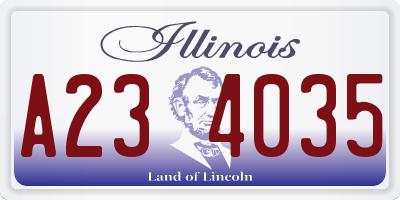 IL license plate A234035
