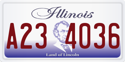 IL license plate A234036