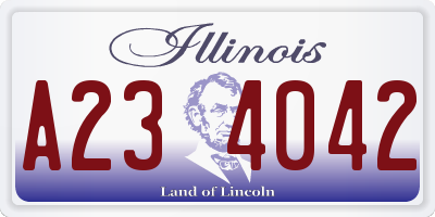 IL license plate A234042