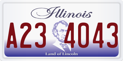 IL license plate A234043