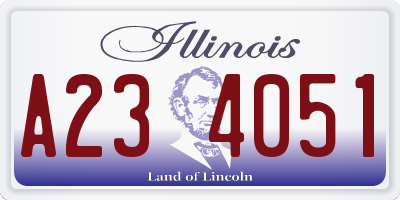 IL license plate A234051