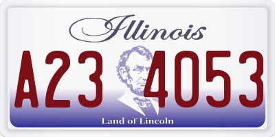 IL license plate A234053