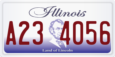 IL license plate A234056