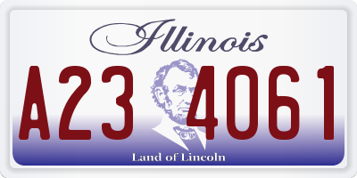 IL license plate A234061