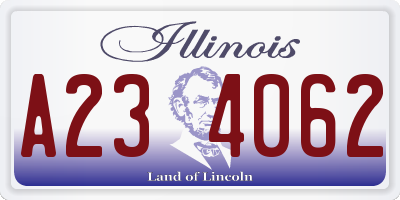 IL license plate A234062