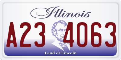 IL license plate A234063