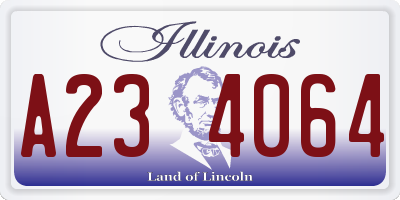 IL license plate A234064