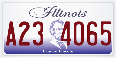 IL license plate A234065