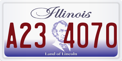IL license plate A234070