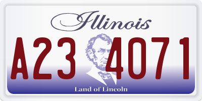 IL license plate A234071