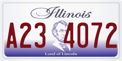 IL license plate A234072