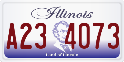 IL license plate A234073