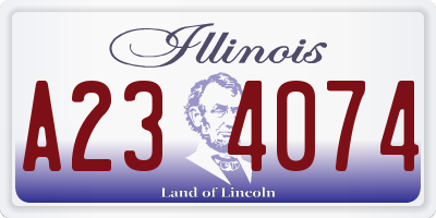 IL license plate A234074