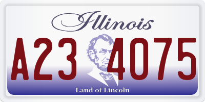 IL license plate A234075