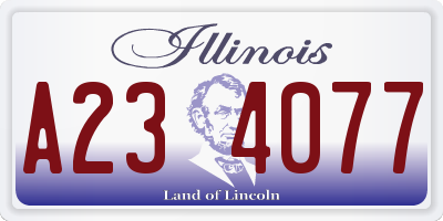 IL license plate A234077