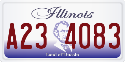 IL license plate A234083
