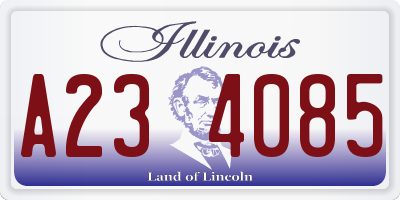 IL license plate A234085