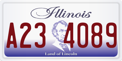 IL license plate A234089