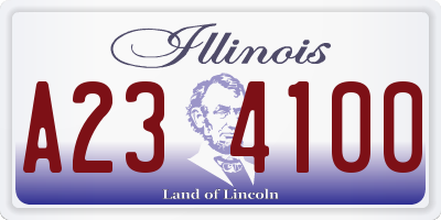 IL license plate A234100