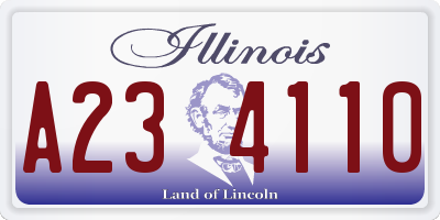 IL license plate A234110