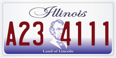 IL license plate A234111