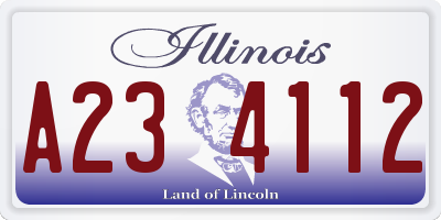 IL license plate A234112