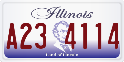 IL license plate A234114