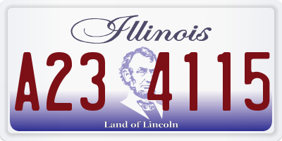 IL license plate A234115