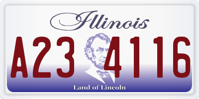 IL license plate A234116