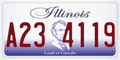 IL license plate A234119