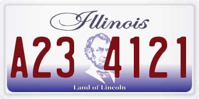 IL license plate A234121