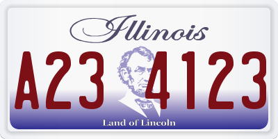 IL license plate A234123